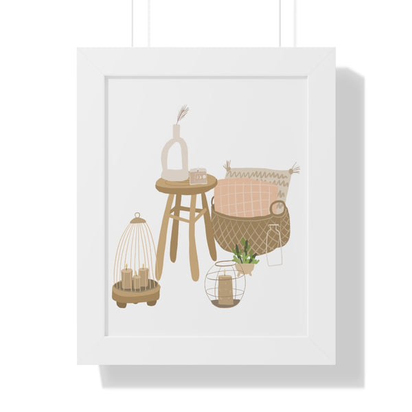 Modern Home Scene Framed Vertical Poster