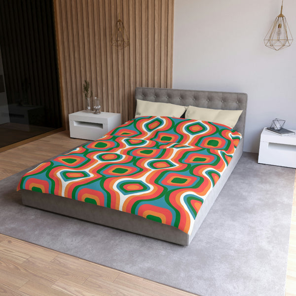 Groovy Duvet Cover Retro Bedding Bedroom Decor Microfiber Polyester 70s 80s