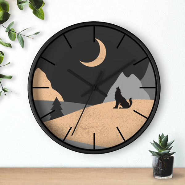 Wall Clock, Howling Moon Rustic Theme - Dakoda Goods & Co.