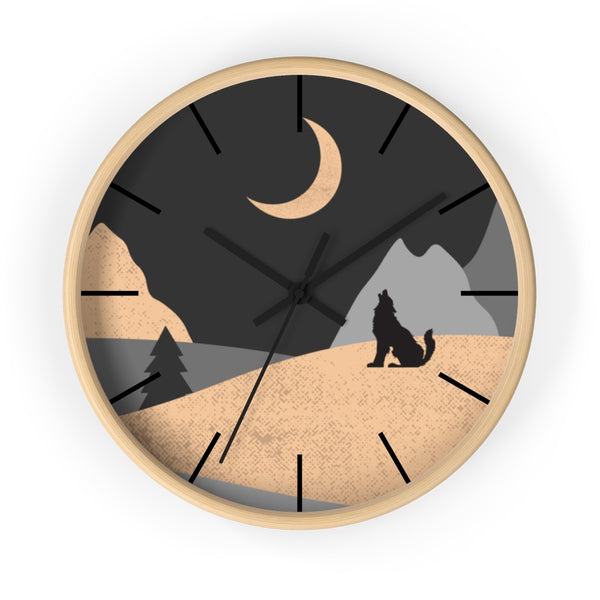Wall Clock, Howling Moon Rustic Theme - Dakoda Goods & Co.
