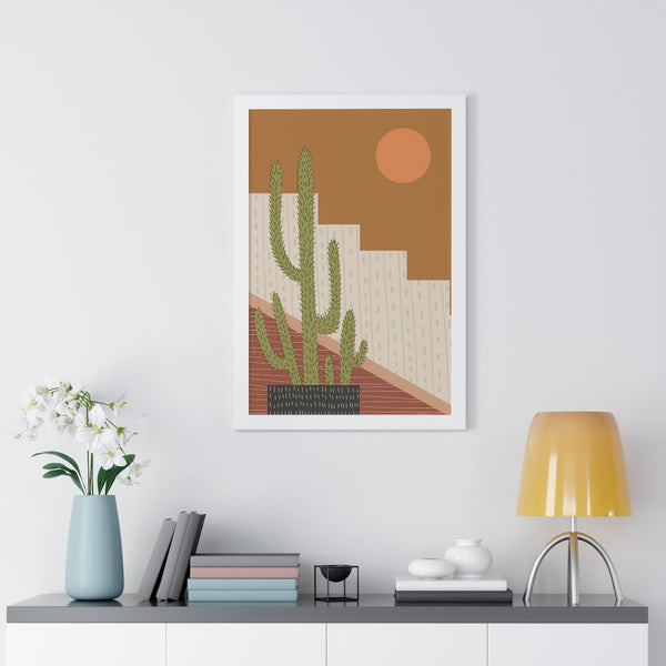 Modern Cactus Art Framed Vertical Poster