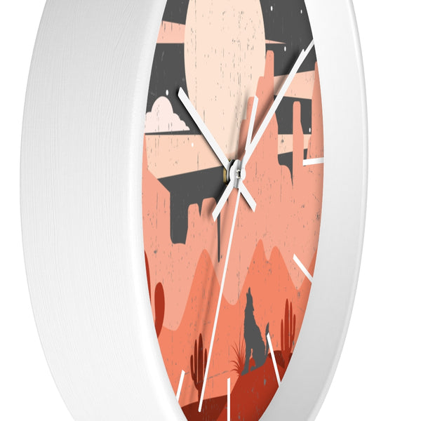 Pastel Howling Wolf Desert Wall Clock - Dakoda Goods & Co.