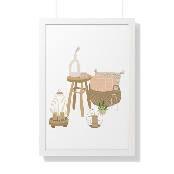 Modern Home Scene Framed Vertical Poster