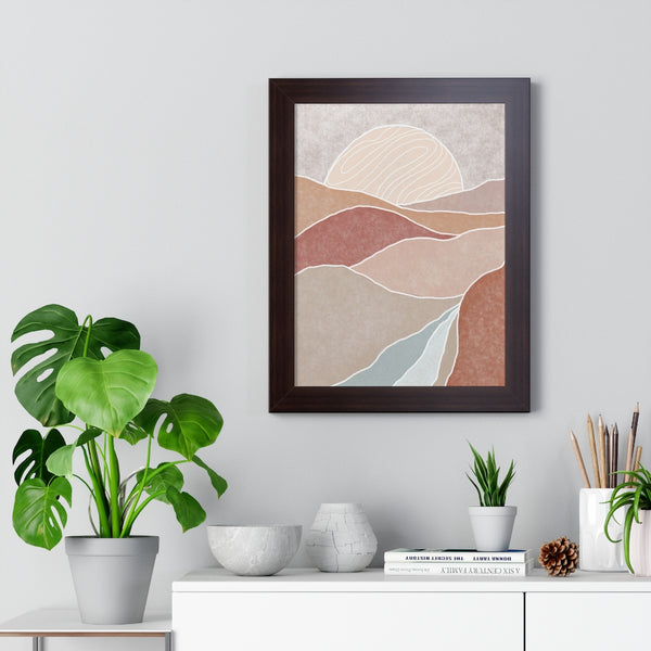 Framed Wall Art Vertical Poster Modern Boho Landscape Print