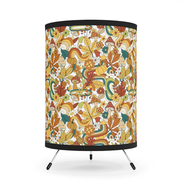 Retro Mushroom Tripod Lamp with High-Res Printed Shade, US/CA plug