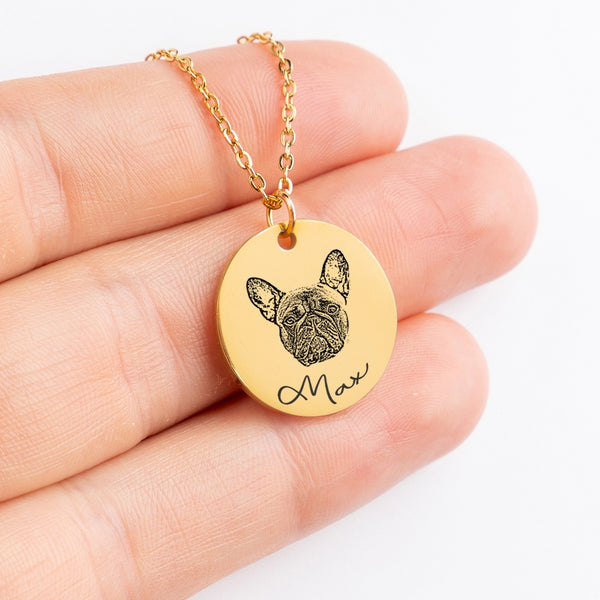 Dog Portrait Necklace for Dog Lovers Dog Dad Dog Mom Gifts