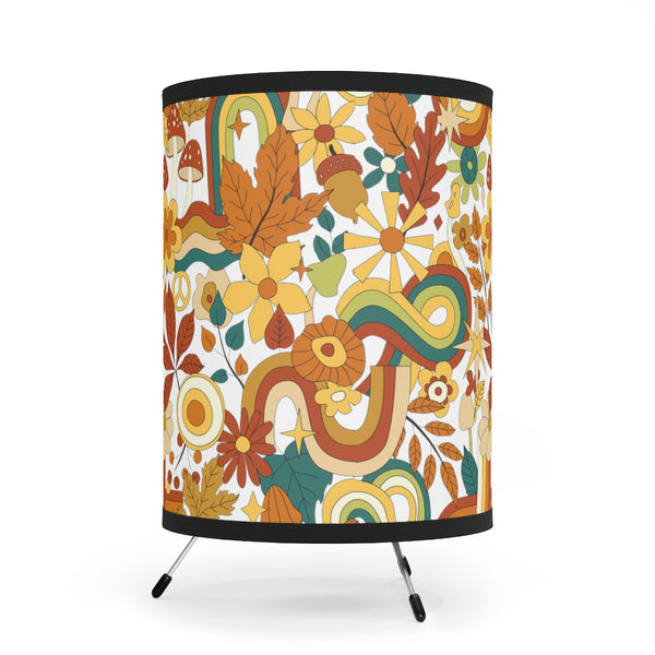 Groovy Retro Tripod Lamp with High-Res Printed Shade, US/CA plug