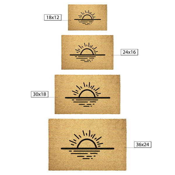 Door Mat Coir Welcome Mat Morning Sun Decor