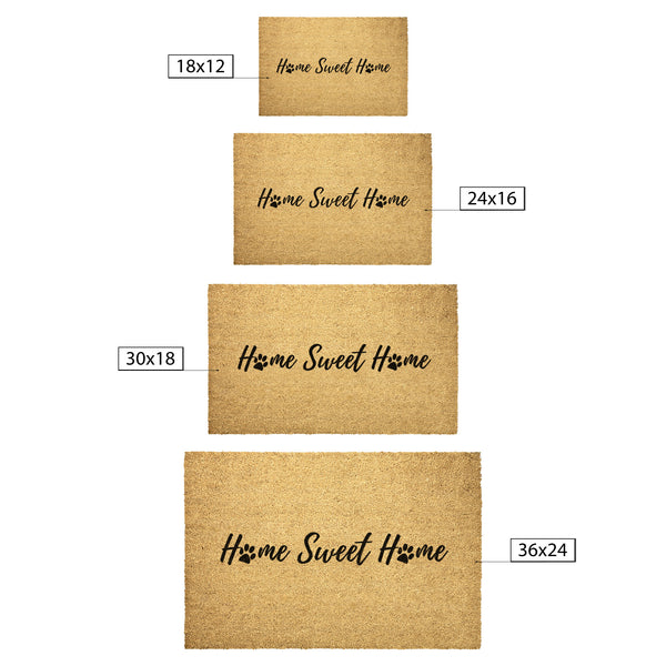 Welcome Mat Home Sweet Home Paw Print Doormat Decor