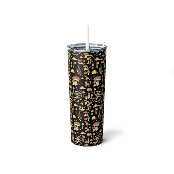 Skinny Tumbler with Straw Gift for Mushroom Lover Coffee Gifts for Tea Drinkers - Dakoda Goods & Co.