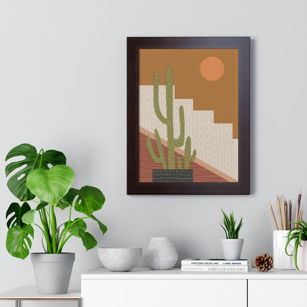 Modern Cactus Art Framed Vertical Poster