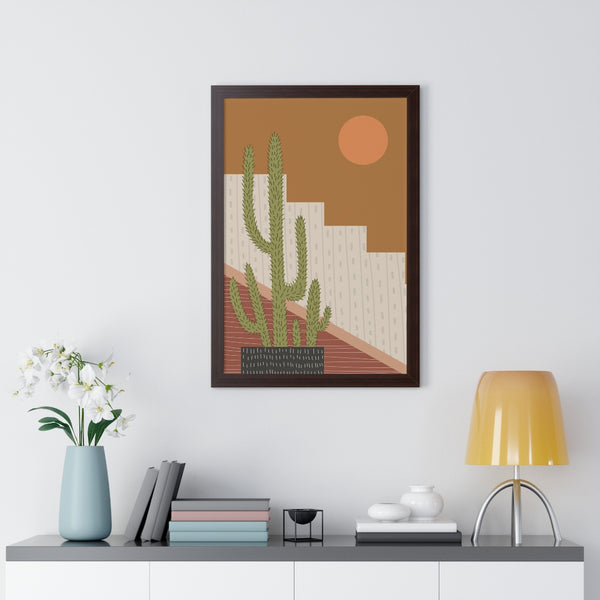 Modern Cactus Art Framed Vertical Poster