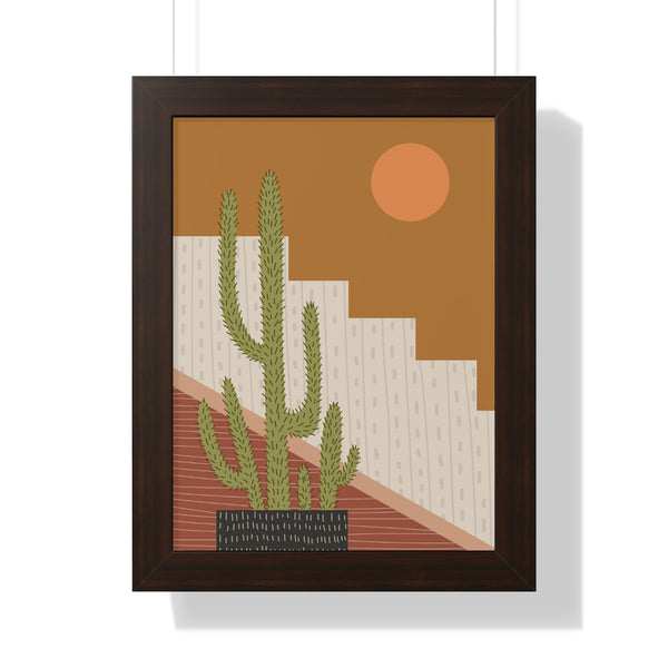 Modern Cactus Art Framed Vertical Poster