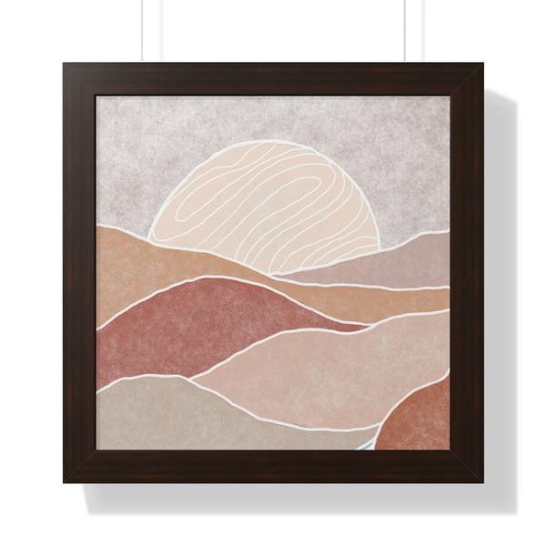 Framed Wall Art Vertical Poster Modern Boho Landscape Print