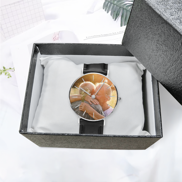 Customizable Picture Watch Women's Golden & Silver Pointers Leather Quartz Watches - Dakoda Goods & Co.