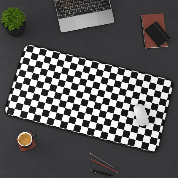 Desk Mat Checkered Black White Plaid Mat for Desk Large Mouse Pad Desk Accessories Large Desk Mat Pad, 3 Sizes