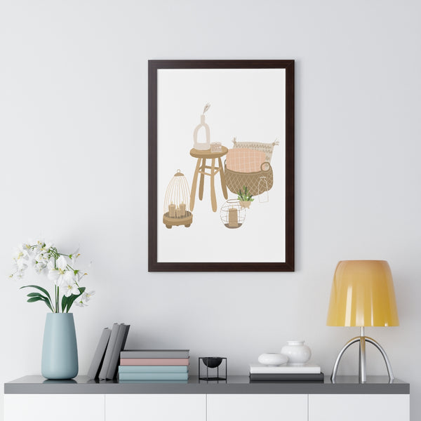 Modern Home Scene Framed Vertical Poster