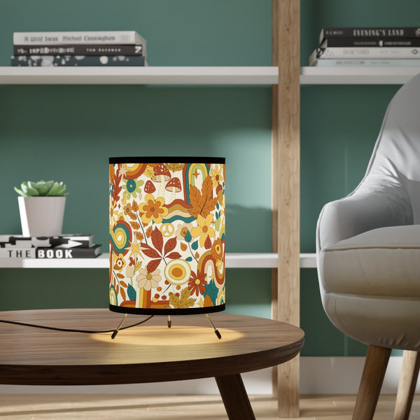 Groovy Retro Tripod Lamp with High-Res Printed Shade, US/CA plug