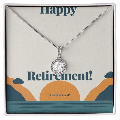 Retirement Gifts Jewelry Happy Retirement Necklace with Gift Box