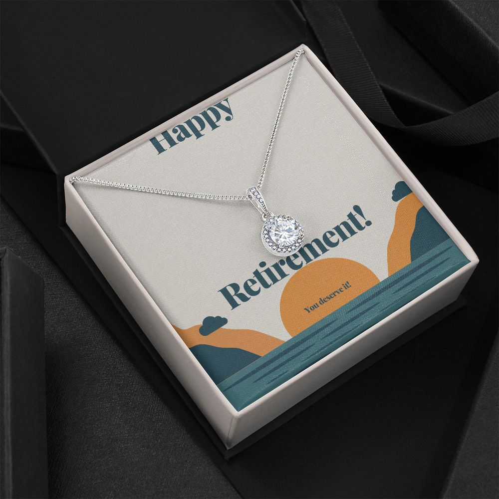 Retirement Gifts Jewelry Happy Retirement Necklace with Gift Box