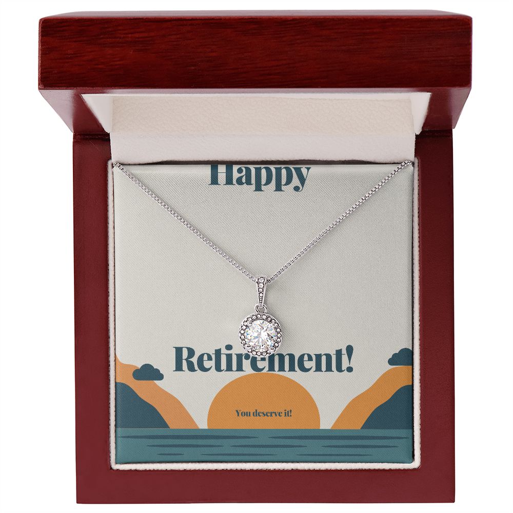 Retirement Gifts Jewelry Happy Retirement Necklace with Gift Box