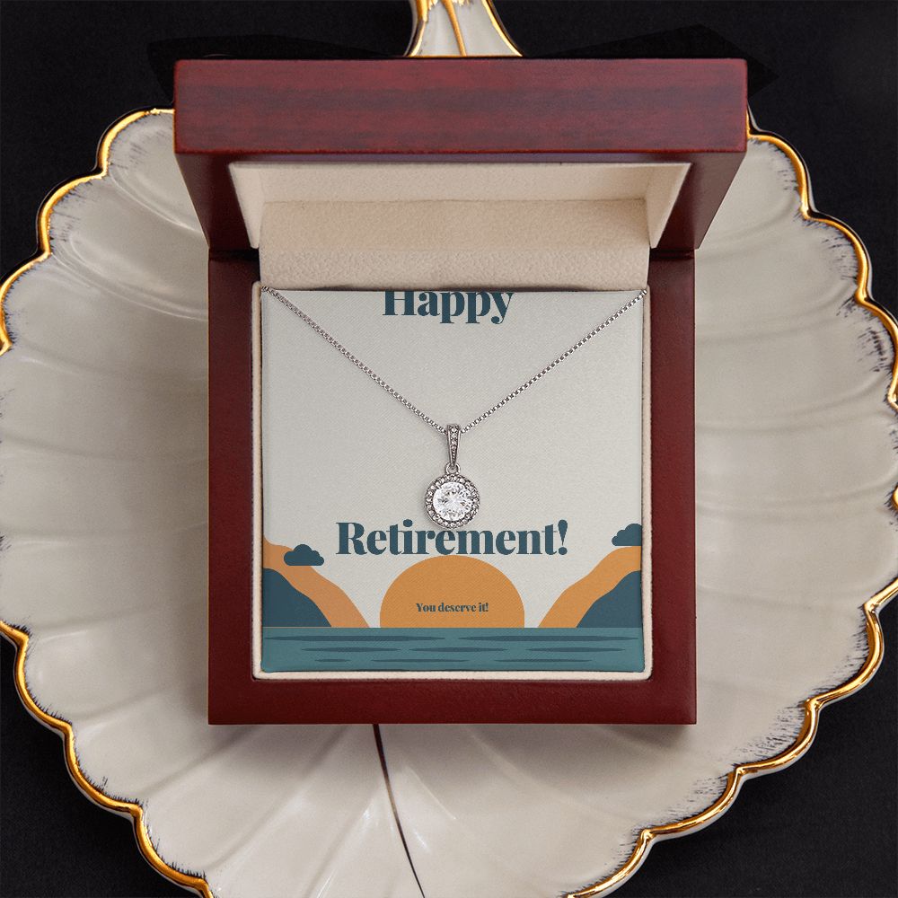 Retirement Gifts Jewelry Happy Retirement Necklace with Gift Box