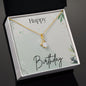 Birthday Necklace Gift for Her Cubic Zirconia White or Yellow Gold