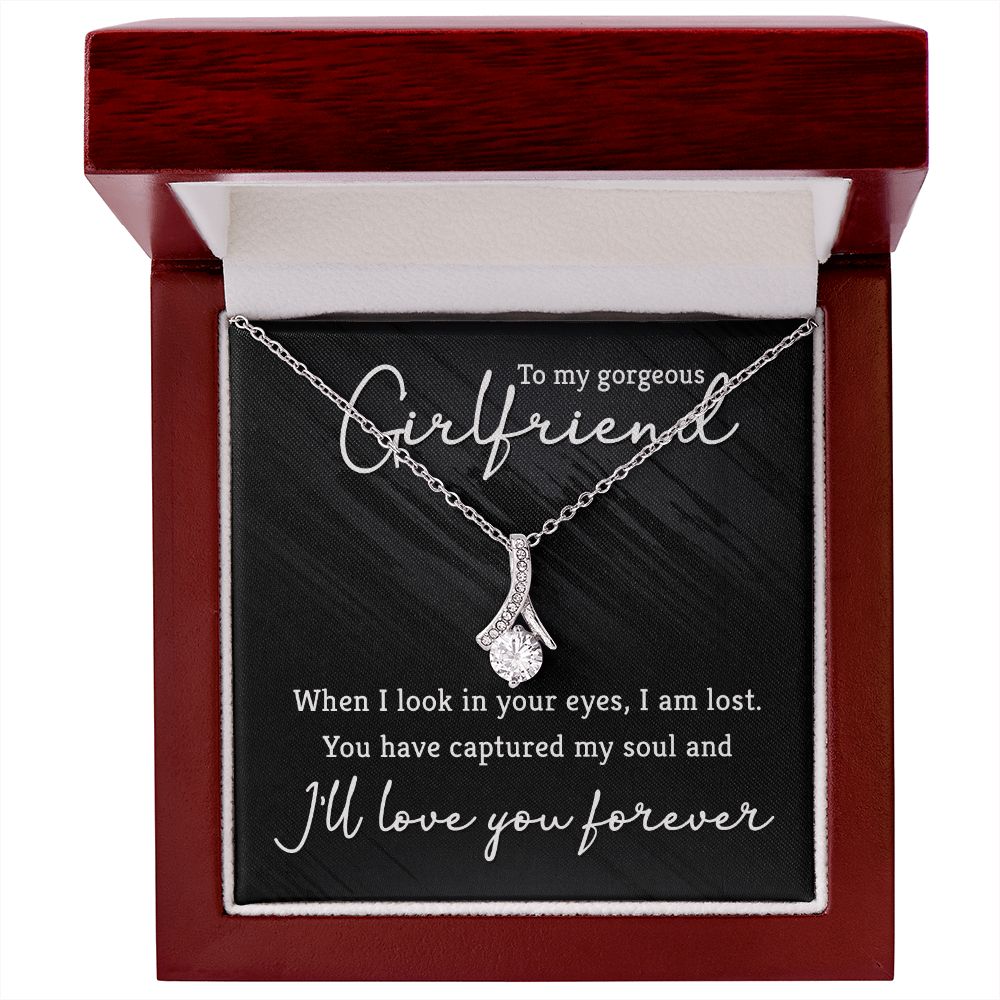 Necklace for Girlfriend, Jewelry Gifts for Girlfriend White or Yellow Gold, Cubic Zirconia