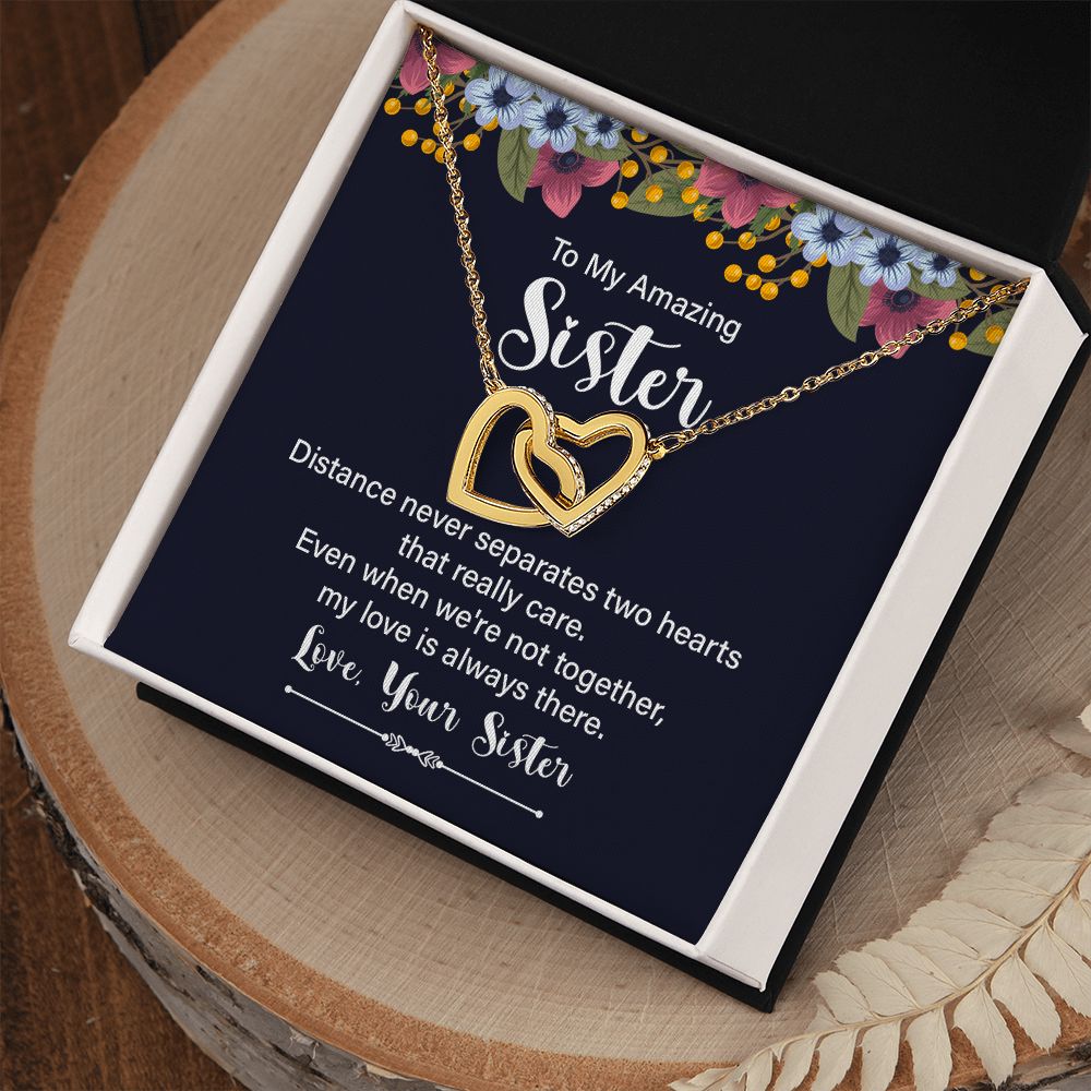 Gift for Sister Interlocking Hearts Necklace Christmas Gift Birthday Gift
