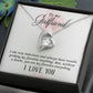 Gifts for Girlfriend Forever Love Necklace, Cubic Zirconia White or Yellow Gold Finish