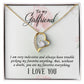 Gifts for Girlfriend Forever Love Necklace, Cubic Zirconia White or Yellow Gold Finish