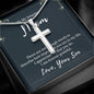 Gift for Mom from Son Cross Necklace Stainless Steel