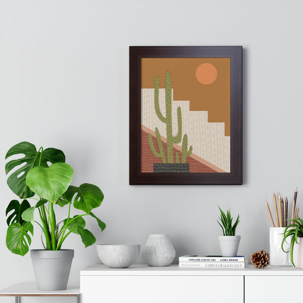 Modern Cactus Art Framed Vertical Poster