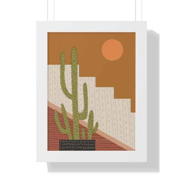 Modern Cactus Art Framed Vertical Poster