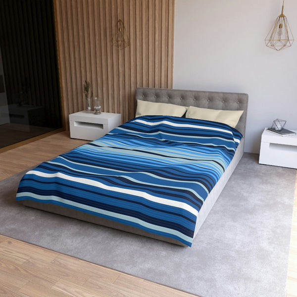 Sweetwater Striped Microfiber Duvet Cover, Bedroom Bedding Comforter Cover