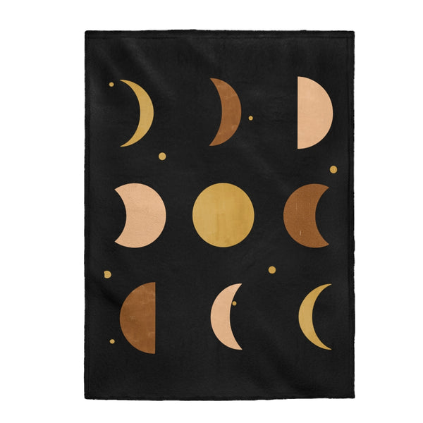 Moon Phases Velvet Plush Throw Blanket, Gifts, Velveteen Plush Blanket - Dakoda Goods & Co.