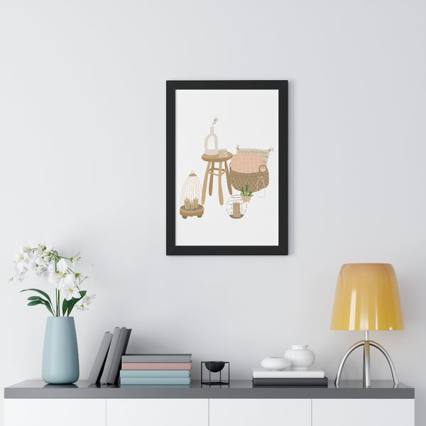 Modern Home Scene Framed Vertical Poster