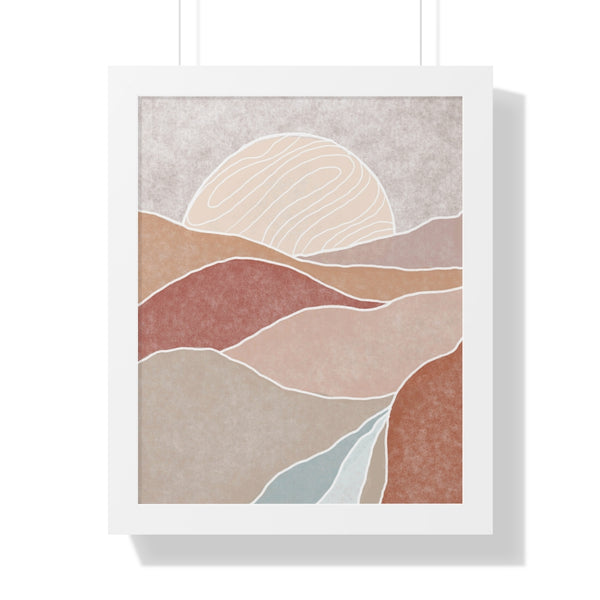 Framed Wall Art Vertical Poster Modern Boho Landscape Print