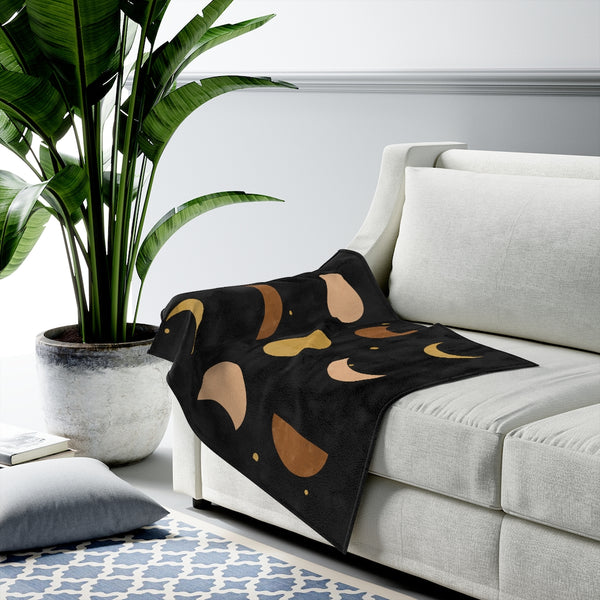 Moon Phases Velvet Plush Throw Blanket, Gifts, Velveteen Plush Blanket - Dakoda Goods & Co.