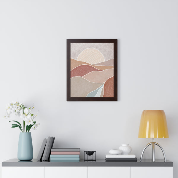 Framed Wall Art Vertical Poster Modern Boho Landscape Print