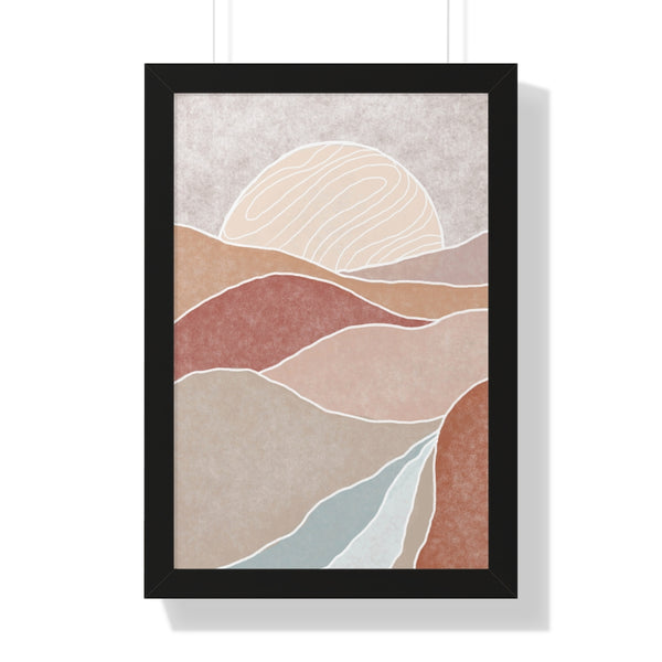 Framed Wall Art Vertical Poster Modern Boho Landscape Print