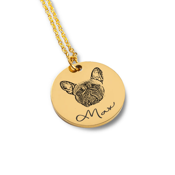 Dog Portrait Necklace for Dog Lovers Dog Dad Dog Mom Gifts