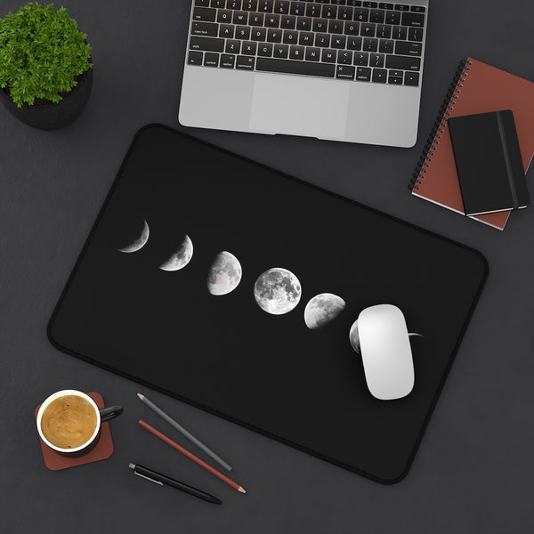 Desk Mat, Office Accessories, Moon Phases, Celestial, Office Decor, Computer Accessories - Dakoda Goods & Co.