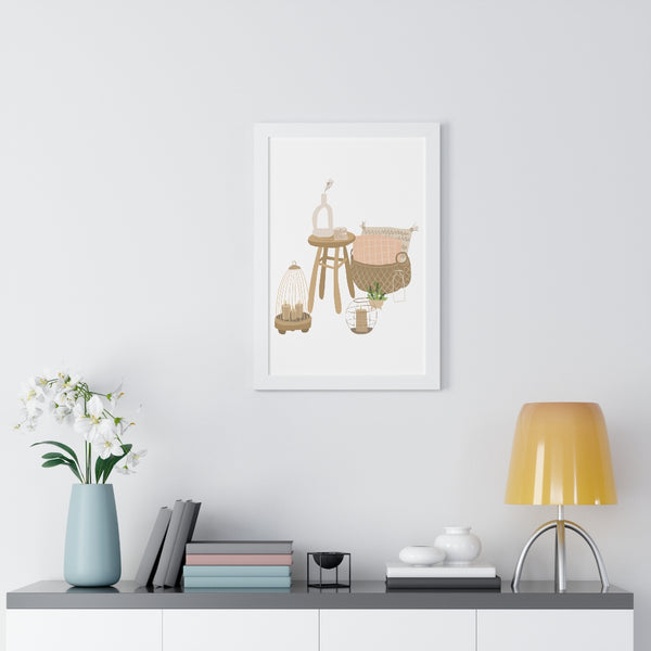 Modern Home Scene Framed Vertical Poster