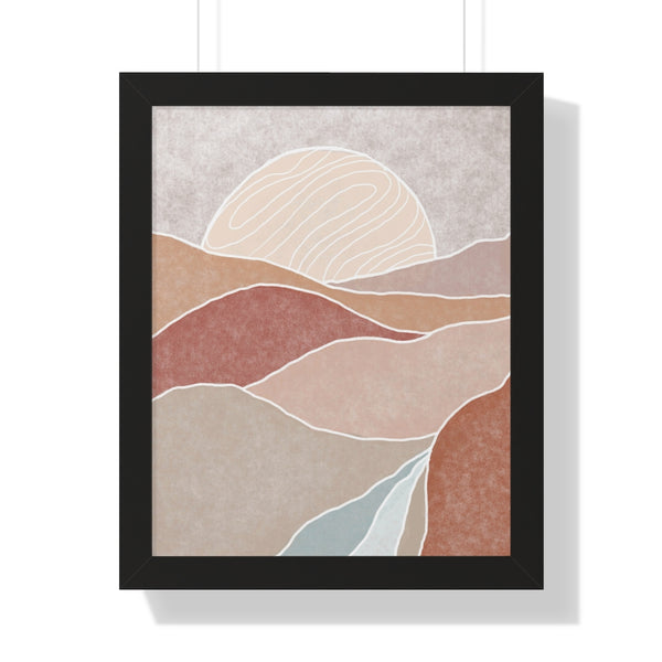Framed Wall Art Vertical Poster Modern Boho Landscape Print