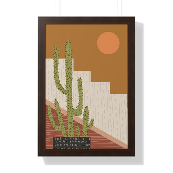 Modern Cactus Art Framed Vertical Poster