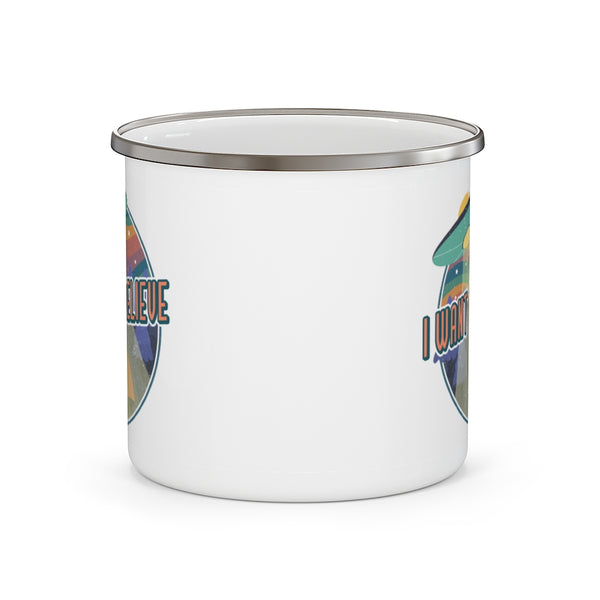 Camping Mug Alien I Want to Believe Funny Gifts t Gifts Travel Enamel Camping Mug Coffee Mug Tea Mug - Dakoda Goods & Co.