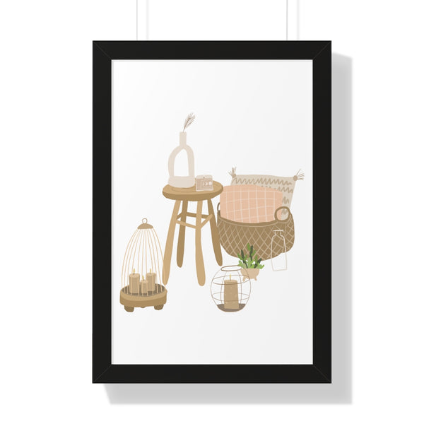 Modern Home Scene Framed Vertical Poster