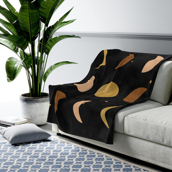 Moon Phases Velvet Plush Throw Blanket, Gifts, Velveteen Plush Blanket - Dakoda Goods & Co.