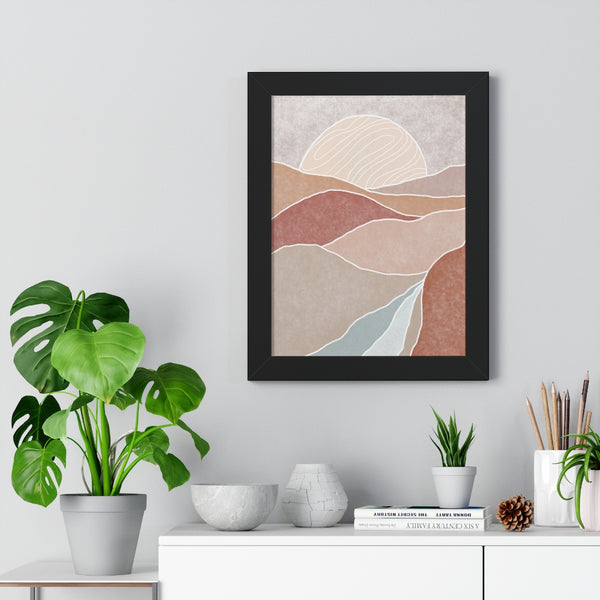 Framed Wall Art Vertical Poster Modern Boho Landscape Print